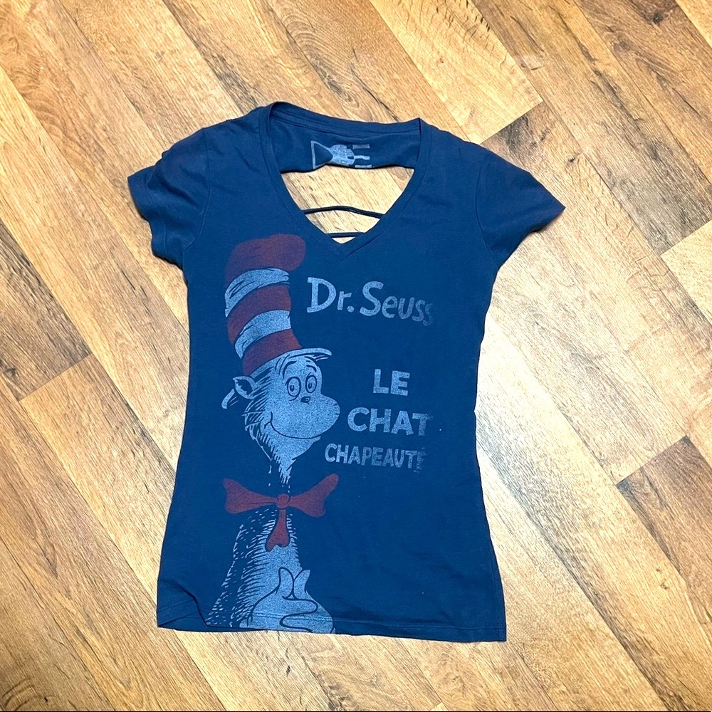 Navy cut-out tee